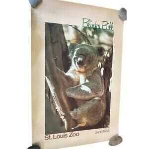 VTG St. Louis Zoo Blinky‎ Bill Koala Bear Poster June 1985 Joey Marsupial READ